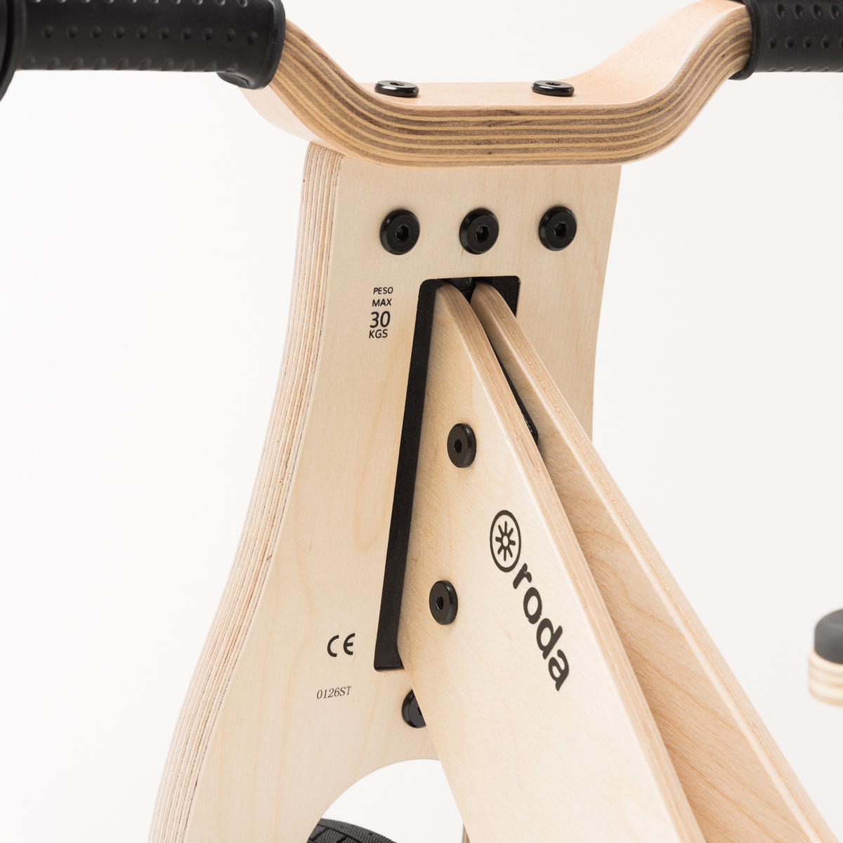 BICICLETA DE EQUILIBRIO DE MADERA PARA NIÑOS RODA START BLACK