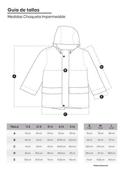 CHAQUETA IMPERMEABLE PARA NIÑOS Y NIÑAS