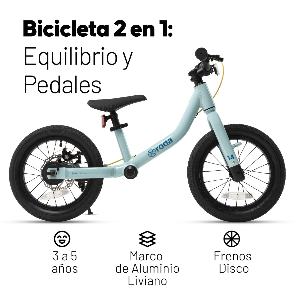 BICICLETA DE EQUILIBRIO PARA NIÑOS RODA PRO 14 v5