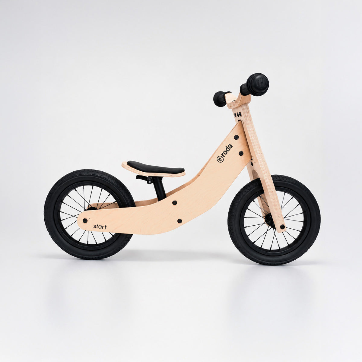 Bicicleta de equilibrio de madera para niños Roda Start Black