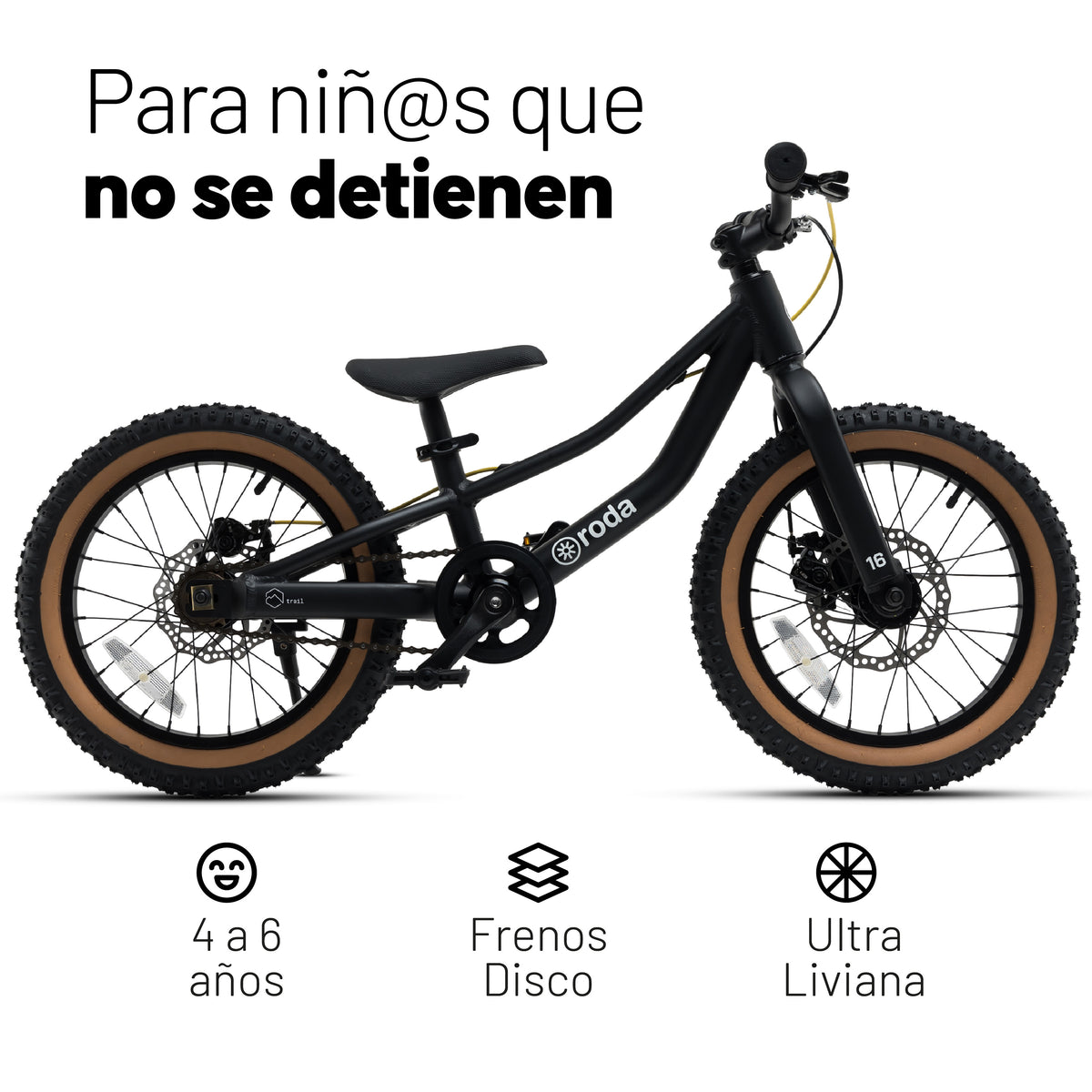 BICICLETA PARA NIÑOS NIÑAS RODA TRAIL 16