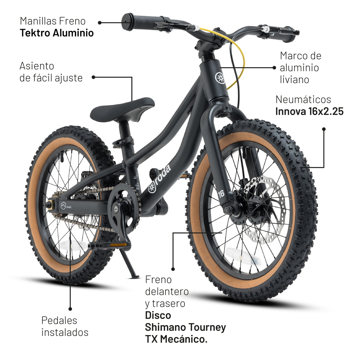 BICICLETA PARA NIÑOS NIÑAS RODA TRAIL 16