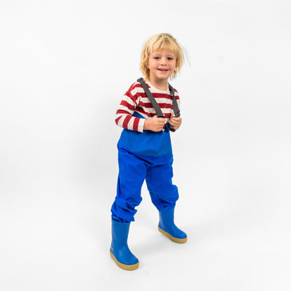 PANTALÓN JARDINERA IMPERMEABLE PARA NIÑOS NIÑAS AZUL