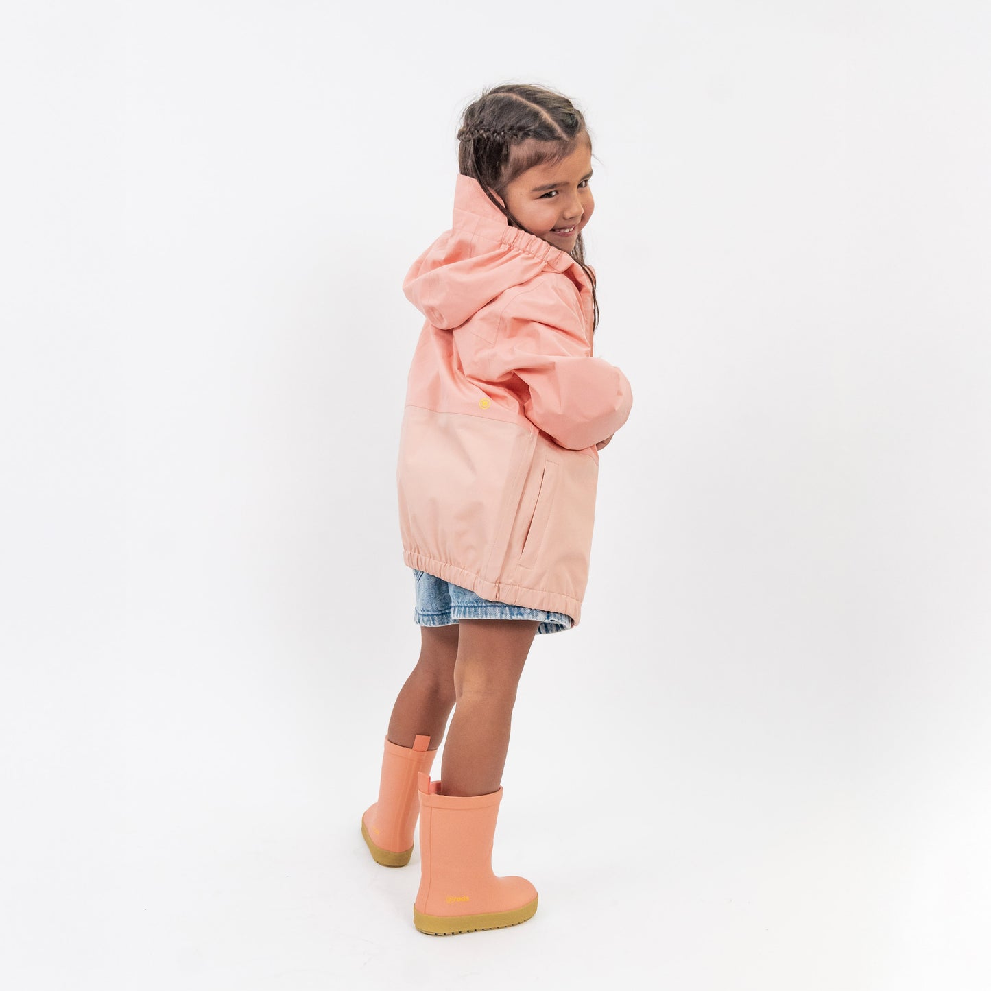 CHAQUETA IMPERMEABLE PARA NIÑOS Y NIÑAS ROSA