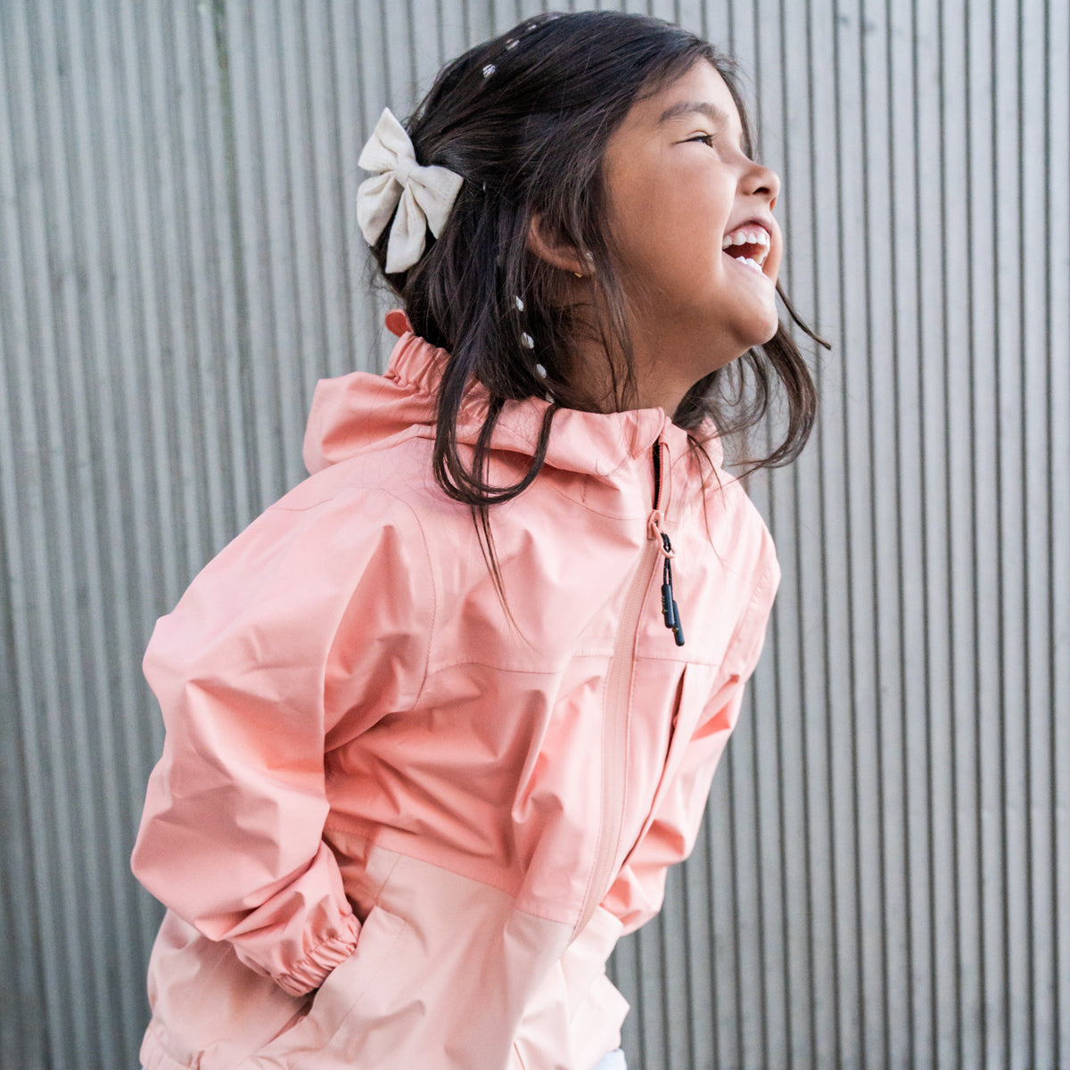 CHAQUETA IMPERMEABLE PARA NIÑOS Y NIÑAS ROSA