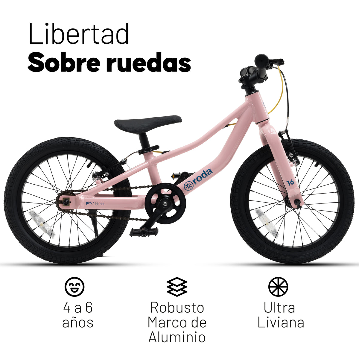 BICICLETA PARA NIÑOS NIÑAS RODA PRO 16 v4